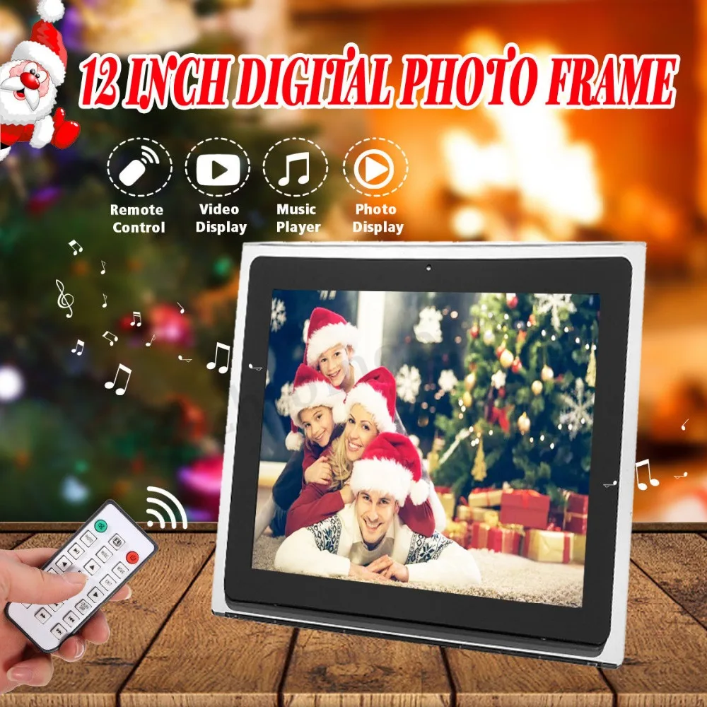 Новая 12 дюймов lcd многофункциональная цифровая фоторамка с MP3/MP4 плеером Почта Гонконга воздушная посылка