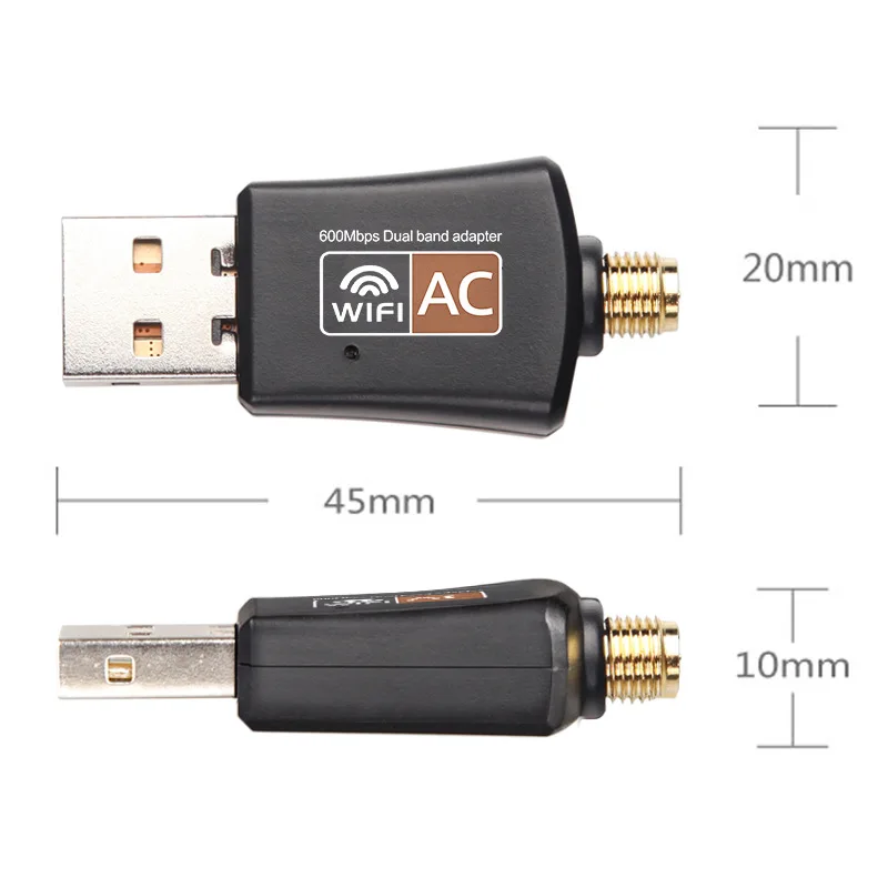 Беспроводной USB адаптер Wi-Fi 600 м 802.11ac двухдиапазонный сетевой адаптер для Windows XP/Vista/7/8,1/10 Mac OS