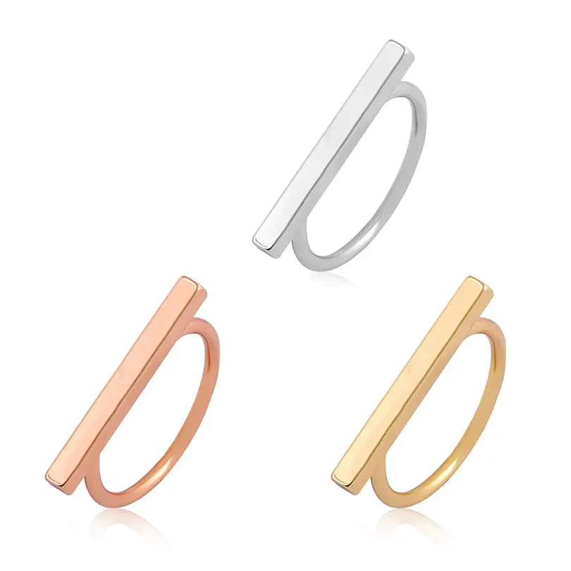 Classic Simple Bar Engagement Finger ring female