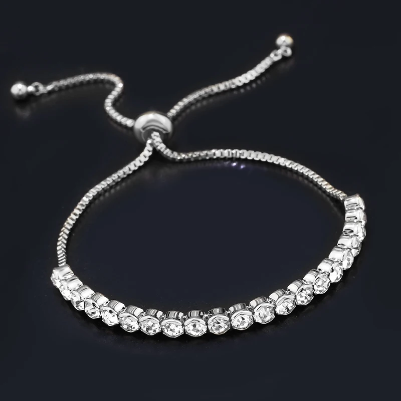 OCESRIO Лидер продаж серебряные браслеты с подвесками для женщин Регулируемый CZ женский браслет с кристаллами женские ювелирные аксессуары brt-k04