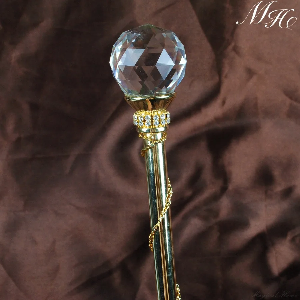 Gold Pageant Scepters Clear Crystal Magic Fairy Sceptre Wand Party