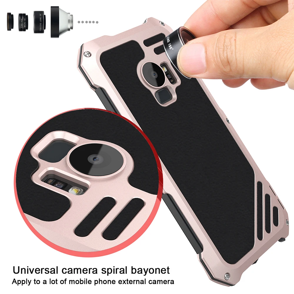 3 in 1 Back Fisheye Kits Wide Angle Macro Camera Lens Antiknock Waterproof Protective Case For Samsung S8+S9 plus S7 S7edge Case (6)