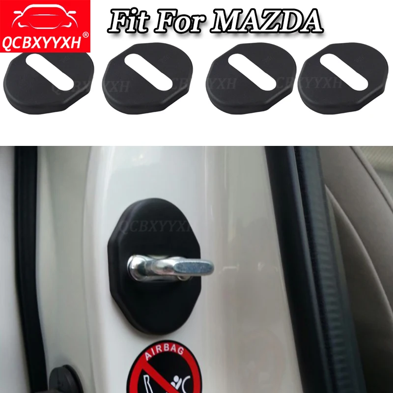 

QCBXYYXH Car Styling 4pcs/set Car Door Lock Protective Cover For Mazda 2 3 5 6 CX-3 CX-5 CX-9 Axela Atenza MX-5 CX-7 Auto parts