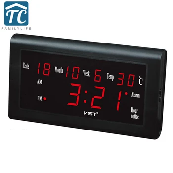 

Modern LED Calendar Plastic Table Clock Digital LED Wall Clock Glowing Large Display Digital Desk Clocks Luminous Clock