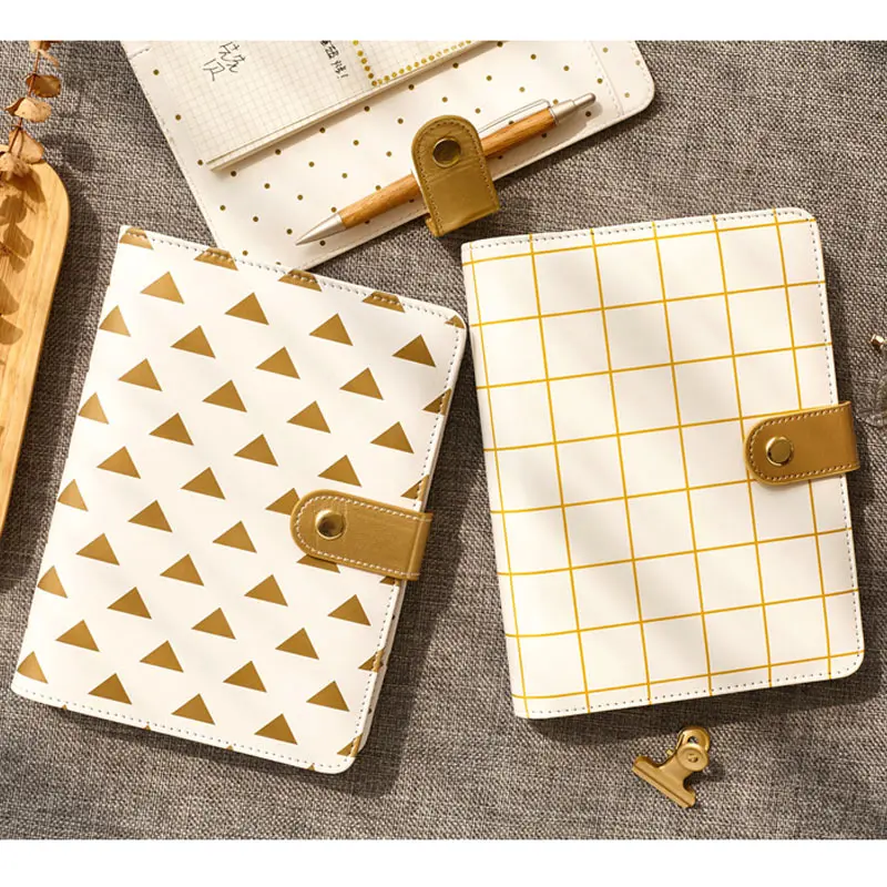 Yiwi Gold Stampe Snap notebook A6 Золотое кольцо вкладыш спираль планировщик связующий дневник