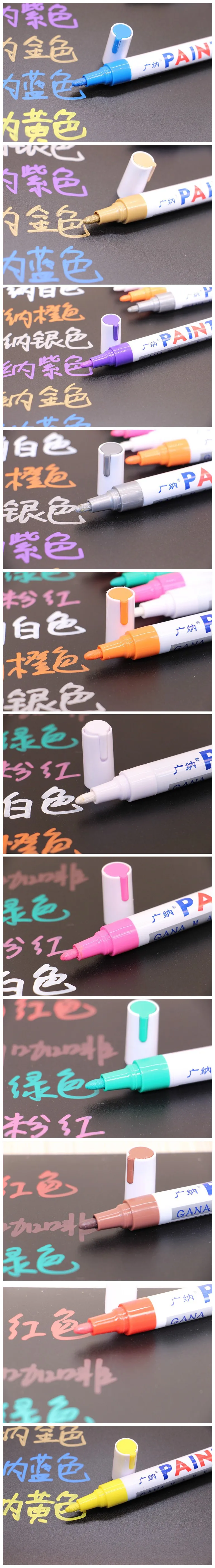 Colorido à Prova Água à Base de Óleo Marcadores para Faça Vibrante Dwaterproof Tinta Você Mesmo Scrapbooking Álbum Carro Graffiti Desenho Papelaria Decoração Canetas 12 20 High Quality Material escolar e de escritório