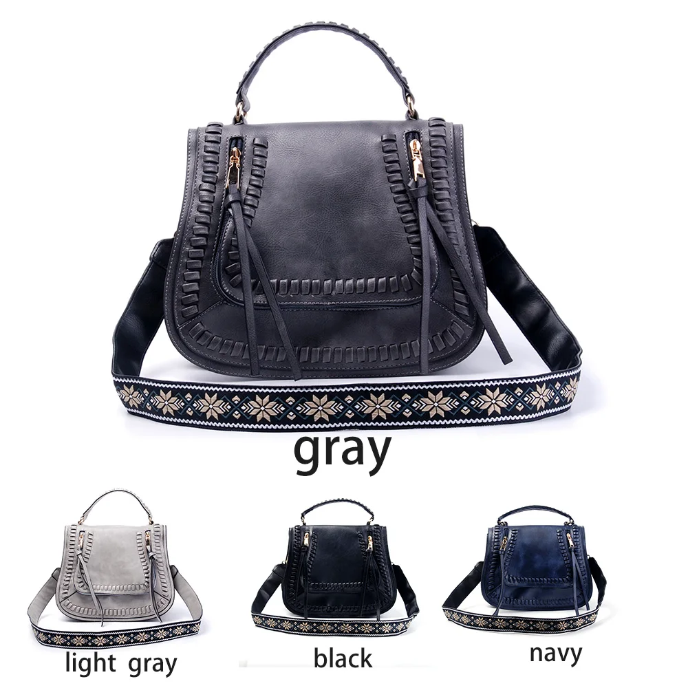 Faux Leather Retro Handbag With Wide Guitar Shoulder Strap Wholesale Blanks Crossbody Purse Free ...