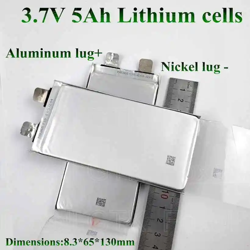 4pcs 3.7v 5Ah 5000mah Lithium rechargeable lipo polymer cell  8365130 for diy battery pack electric power bank tool bank toy (1)