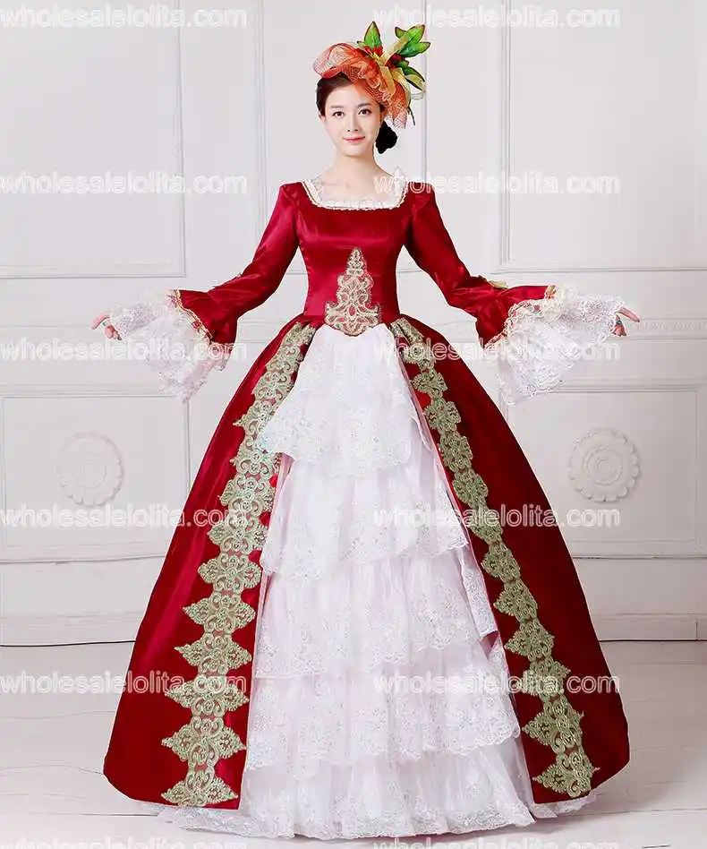 Новое Брендовое красное платье с вышивкой, платье Антуанетты, платье для бала-маскарада, женская одежда - Цвет: image color