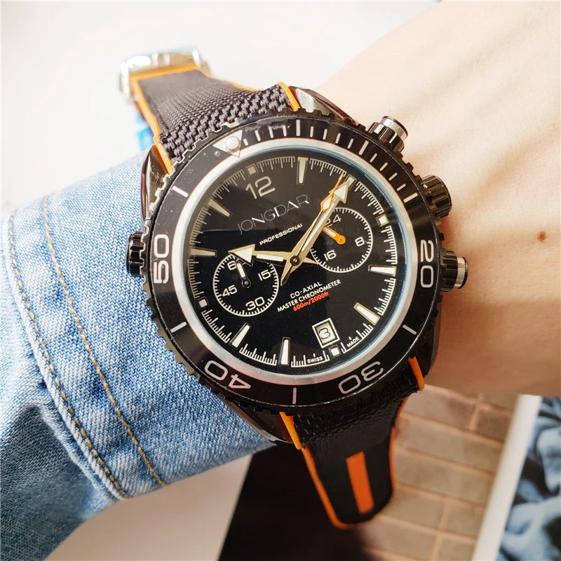 Топ мужские часы люксовый бренд водонепроницаемые спортивные наручные часы Секундомер кварцевые часы мужские все циферблаты работа Relogio