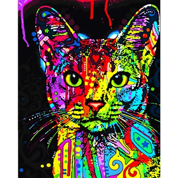 

CAMMITEVER Full Round 5D Diamond Painting Diy Rhinestone Picture Paste Cat Mosaic Embroidery