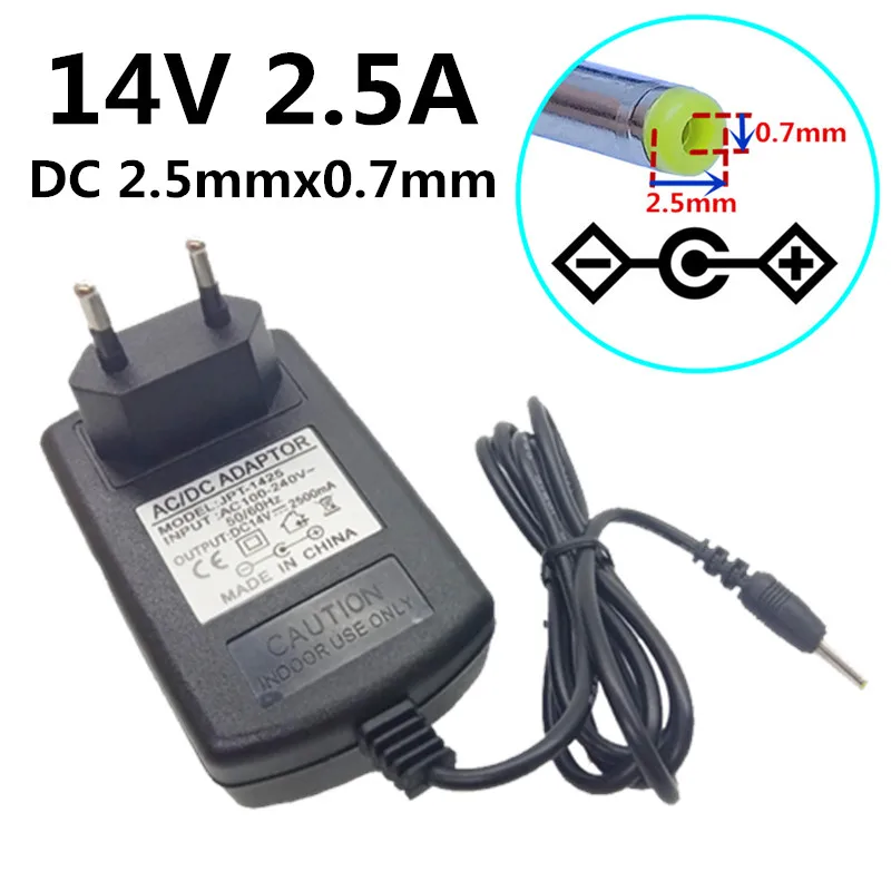 New DC 14V 2.5A Power Supply Adapter AC to DC 14V 2500mA Converter 2 ...