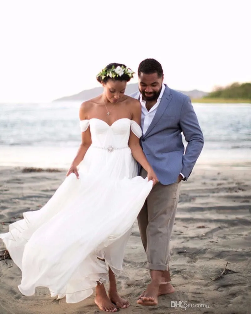 2017 New Arrival Sweetheart A line Short Sleeves Boho Bridal Gowns