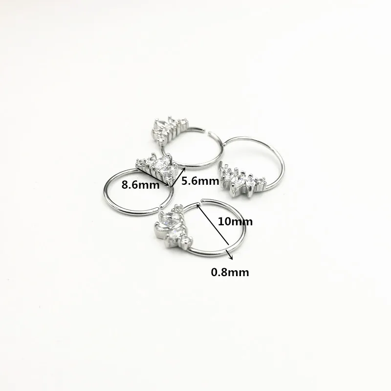 

CZ Septum Ear Piercing Stainless Steel Nose Ring Piercing Nose Piercing Jewelry