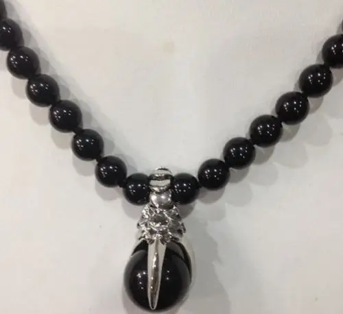

Hot sale new Style >>>>>NEW black agate necklace & pendants 18