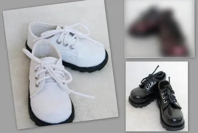 

1/3 1/4 man boy girl woman SD AOD DOD BJD MSD Dollfie Synthetic Leather PU Shoes black white shoes YG007.1