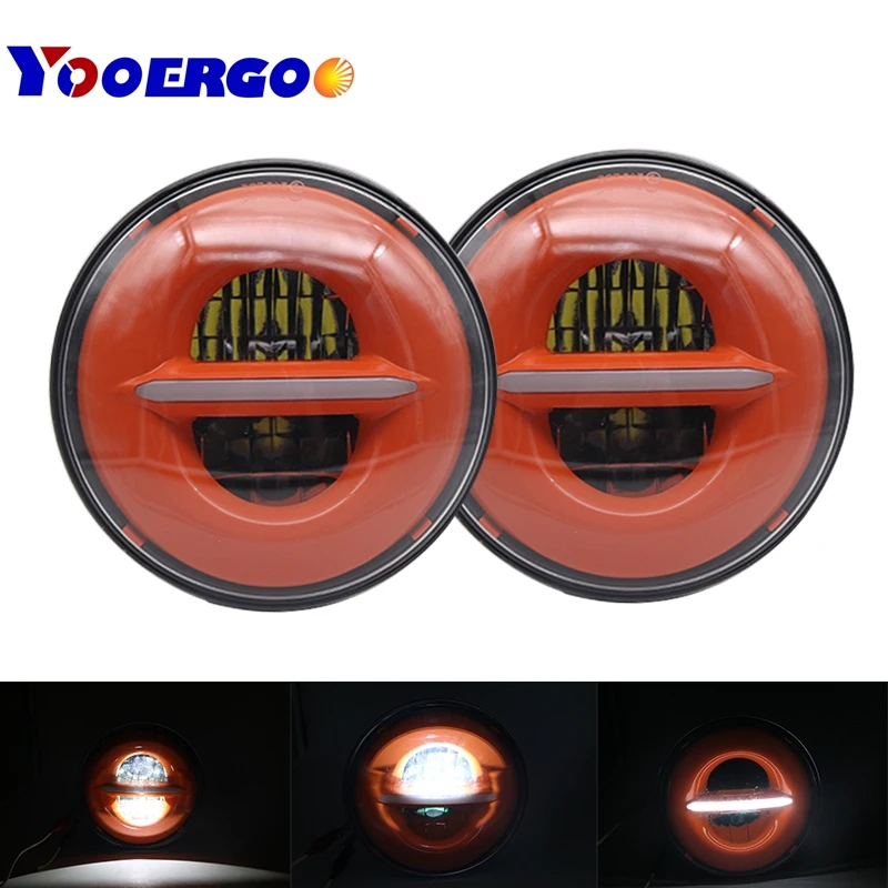 

7 Inch Round Headligh LED Headlight Halo with Turn Signal Light Angel Eye Ring DRL for Jeep Wrangler JK LJ CJ Hummer H1 H2