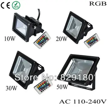 

Hot 10W RGB LED Flood Light IP65 Waterproof 110-240V high power outdoor RGB Changeable Floodlight Lamp