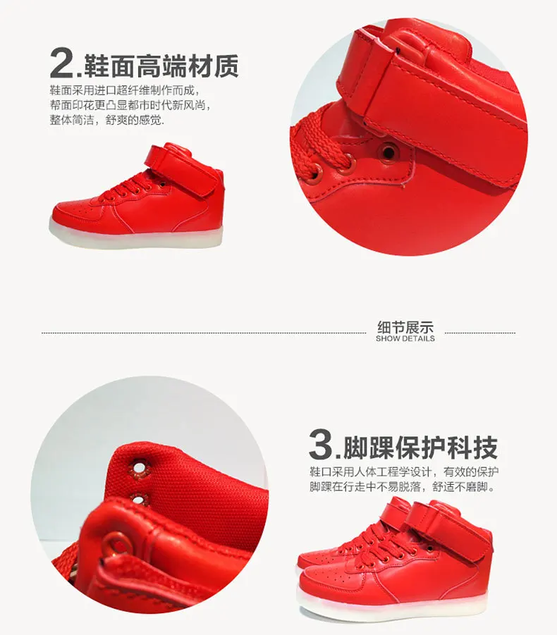 Size 25-42 USB Luminous Sneakers for Children Adult Led Shoes with Light Up Sole Kids Boys Girls Glowing Sneakers LED Slippers