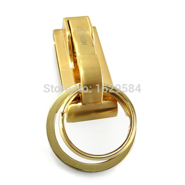 5 x Spring Buckle Clip Belt Double Loops Keychain Key Chain Ring Keyfob Chrome Goldenbelt