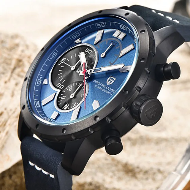 

PAGANI DESIGN Military Watch Men Top Luxury Chronograph Stainless Steel Quartz Wristwatches 30M Water Resistant Clock Male Gifts