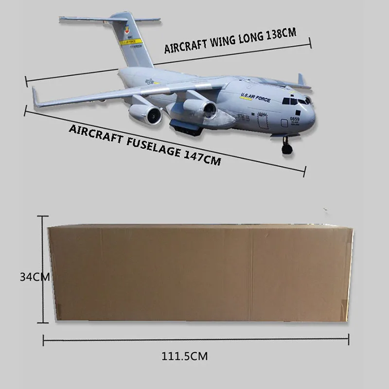 C 17 транспорт большой RC самолет UAV 1470 мм размах крыльев EPO сборка аэрофотосъемка DIY