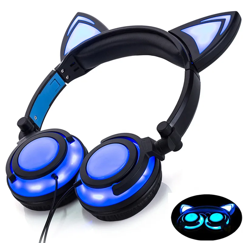 black blue headphone