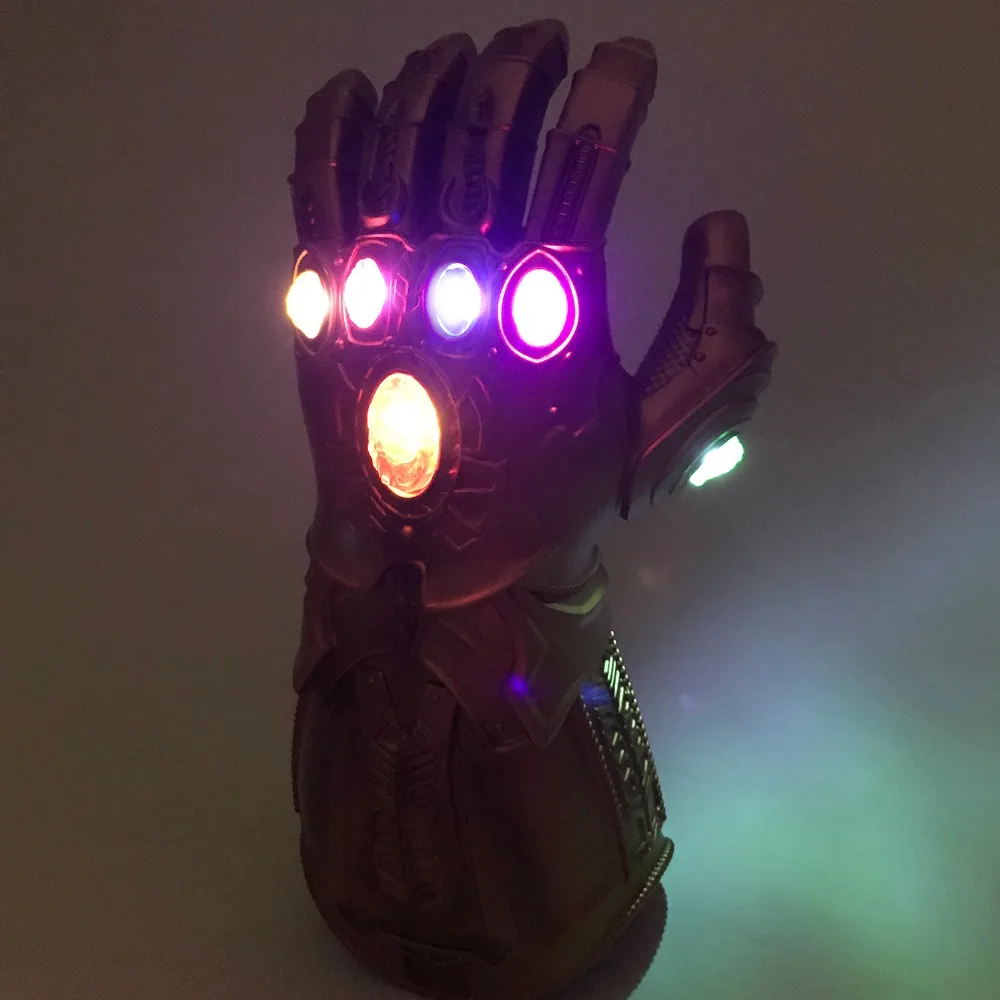 Yacn Бесконечность перчатка с крагами светодиодный светильник костюм Мстители 4 Опора игрушка для мужчин Дети Косплей