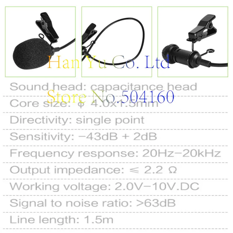 Профессиональный петличный нагрудный стерео кардиоидный конденсаторный микрофон для Sennheiser беспроводной передатчик 3,5 мм с замком