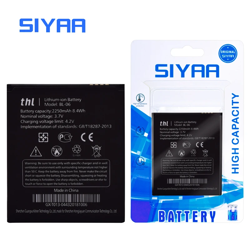SIYAA оригинальный мобильный телефон Батарея BL 06 BL06 08 BL08 W100 W200 для THL T6 Pro T6S W200S W200C W100S