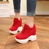 Women Sneakers Mesh Casual Platform Trainers White Shoes 10CM Heels Autumn Wedges Breathable Woman Height Increasing Shoes  31