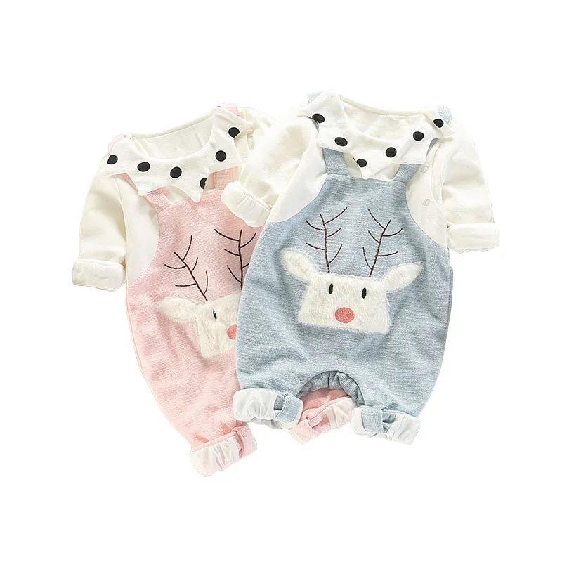 

Newborn Winter Autumn clothes Set Top +Overalls Infant Baby Girls Boy Rompers Warm Climbing Outwear Jumpsuit Crawling Suits