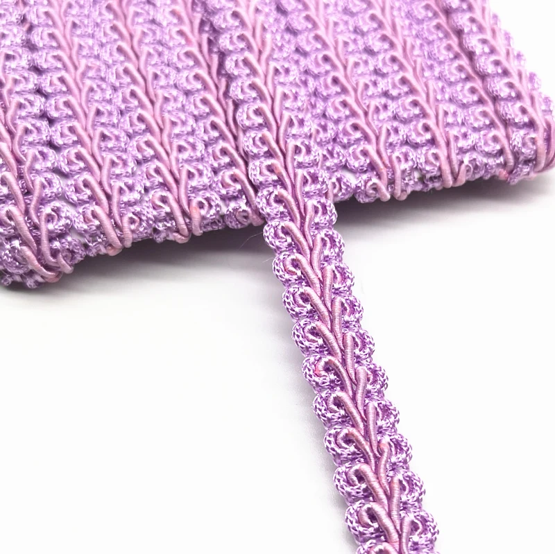 Purple 2 ярда кружевная отделка Лента сороконожка плетеное Кружево DIY Ремесло Швейные аксессуары свадебное украшение ткань изогнутое кружево - Цвет: Purple