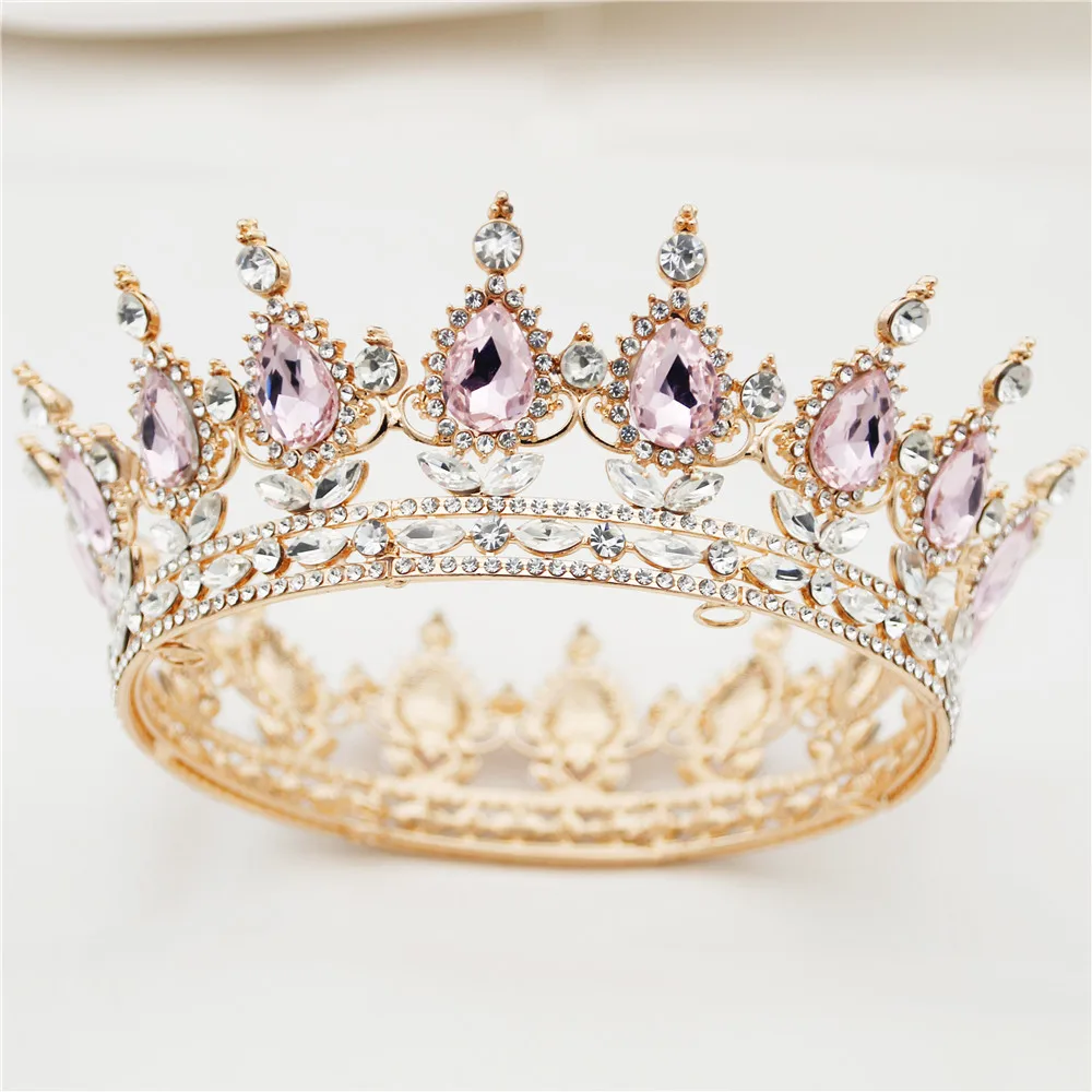 2019 модная Великолепная Большая 14 см барокко кристалл королева король круглая