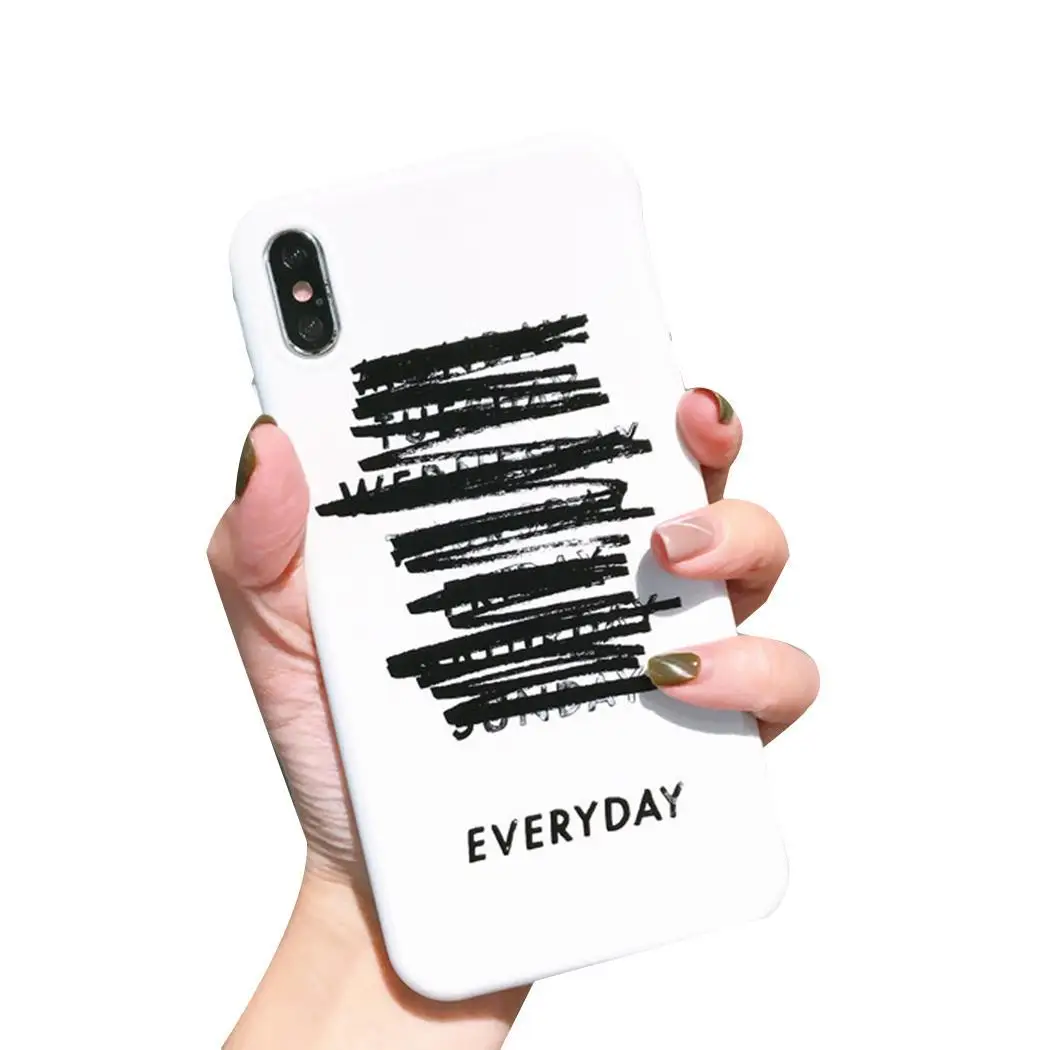 Модные чехлы для мобильных телефонов с принтом граффити и буквенным iPhone черный