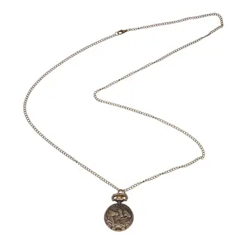 

Practical Bronze 3 Horse Engrave Quartz Pocket Watch Necklace