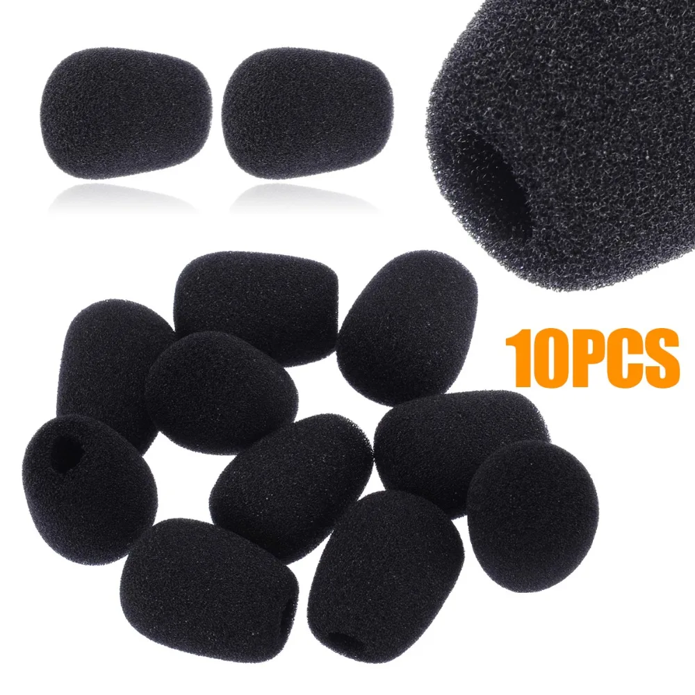 

10Pcs/Lot Foam Microphone Cover Headset Replacement Telephone Headset Mic Cover Microphone Windscreen Windshied