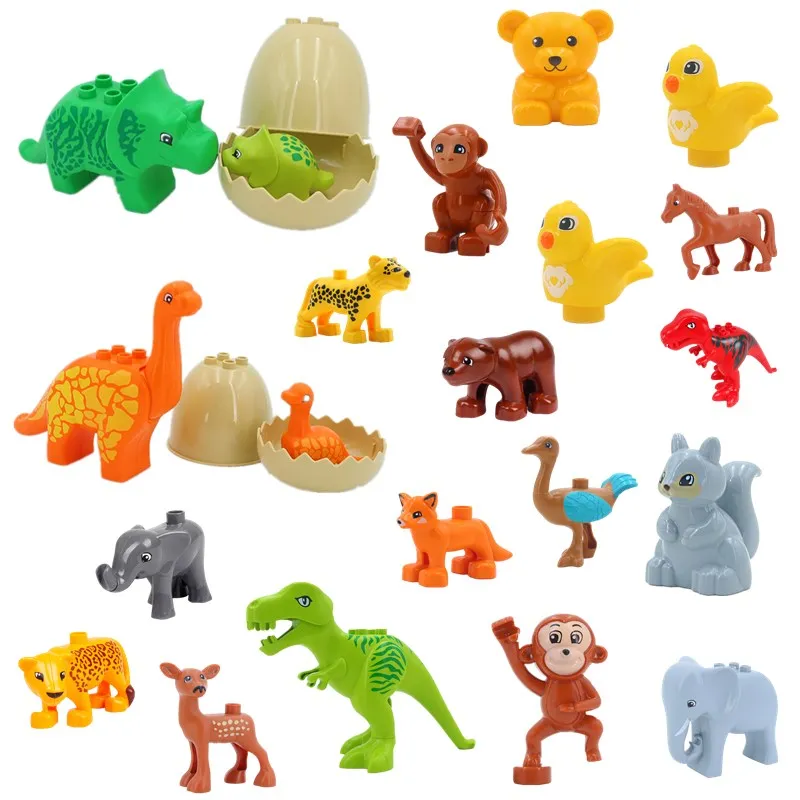 Animal Series Figures Legoings Model Building Blocks Compatible with Legoed Duploed Self-Locking Toys for Kids