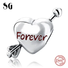 Silver Galaxy Love Heart with Arrow Pendant Beads For Women Bracelet Fit pandora Charms Silver 925 Original Fashion DIY Jewelry Silver Galaxy Love Heart with Arrow Pendant Beads For Women Bracelet Fit pandora Charms Silver 925 Original Fashion DIY Jewelry
