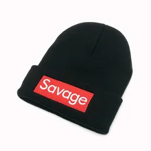 Savage вышивка зимние лыжные шапочки для женщин мужчин трикотажные девушки зимний бренд шапка женская и мужская теплая уличная защита ушей