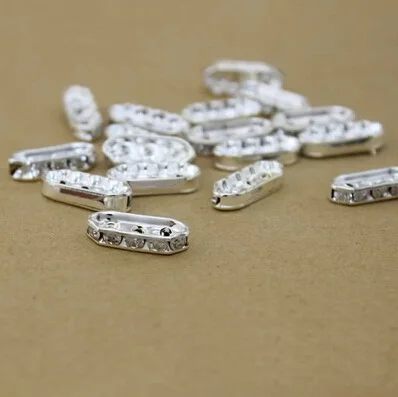 DIY jewelry accessories Metal spacer bead A grade glass stone Rhinestone Spacer beads with two holes | Украшения и аксессуары