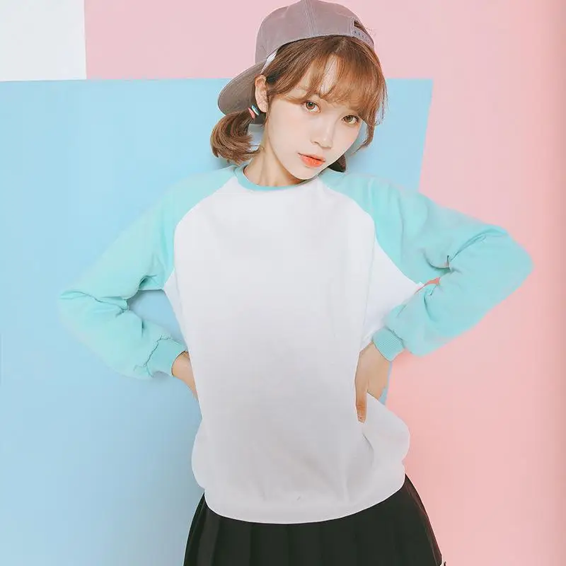 NFIVE Brand 2018 Women's Plus Velvet Sweatshirts Korean Autumn Winter Loose Splicing Long Sleeves Student Baseball Sweatshirt | Женская