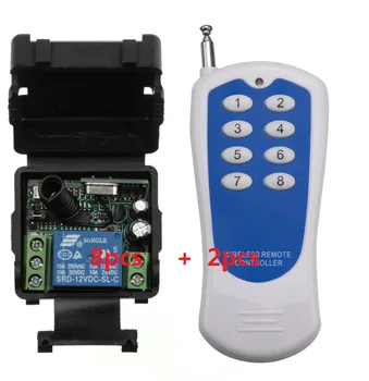 

RF Wireless remote control system 20-200M 2pcs (controller)transmitter +8 receiver(switch)12V 10A 315MHZ-433MHZ Free shipping
