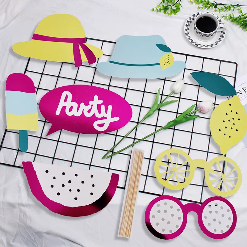 32pcs8pcs Beach Party Birthday Party Photo Props Flamingo Party Supplies for Wedding Christmas  Festivals PT65 (5)
