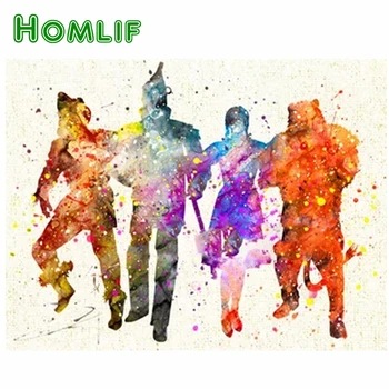 

HOMLIF Full Square 5DIY Diamond Painting sale"Wizard of OZ" cartoon beads Embroidery diamond Cross Stitch diamond Mosaic art