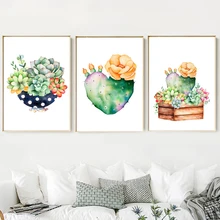 Cactus Succulent Pot Plant Nordic Poster And Prints Wall Art Canvas Painting Wall Pictures For Living Room Bedroom Home Decor