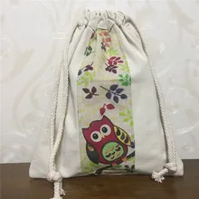 YILE хлопок холст контрастный цвет Шнурок Путешествия дома многоцелевой Органайзер Сумка на запястье Совы 8203e