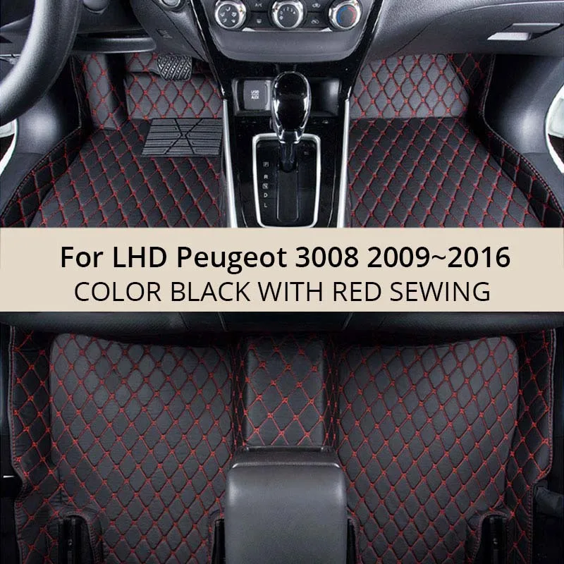 

For LHD Peugeot 3008 2016 2015 2014 2013 2012 2011 2010 Car Floor Mats Custom Rug Auto Interior Foot Mat Accessories Car-styling