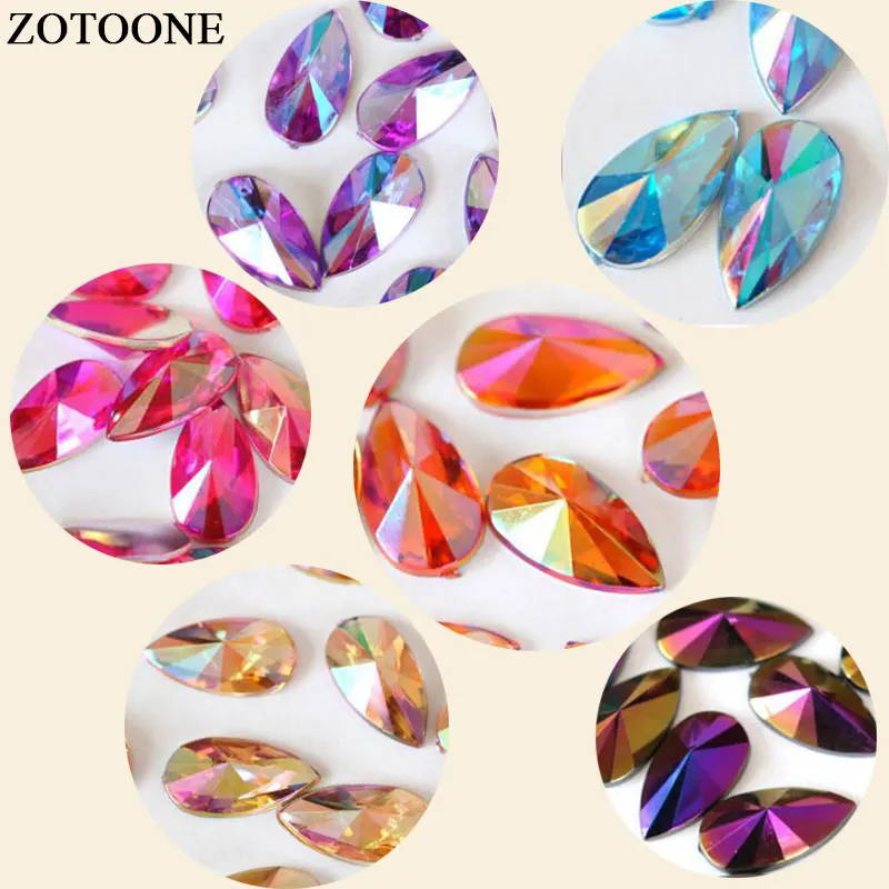 ZOTOONE 50 100 шт 8х13 мм горячая распродажа высокое качество 6 цветов плоские Акриловые