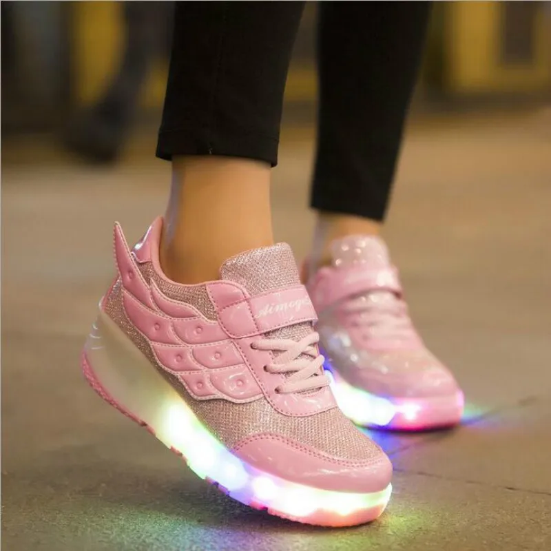 HOT 2017 New Arrived Children shoes Girls Boys Wing Led Light Sneakers Shoes With Kids Shoes